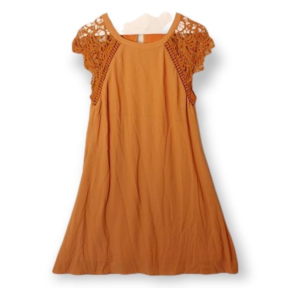 Altar'd State Dresses & Skirts - ALTAR'D state size small orange shift dress lace